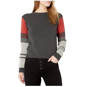 Cable Stitch Stripe Sleeve Sweater